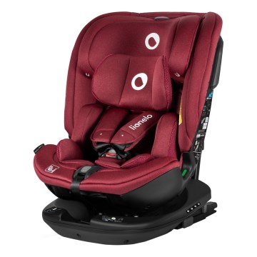 Lionelo - drehbarer Autokindersitz BASTIAAN mit Basis i-Size 40-150 cm Burgunderrot