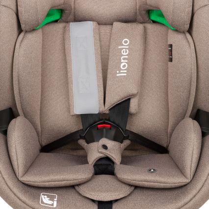 Lionelo - Drehbarer Autokindersitz mit Basis LAVENDER i-Size 76-150 cm Beige Latte