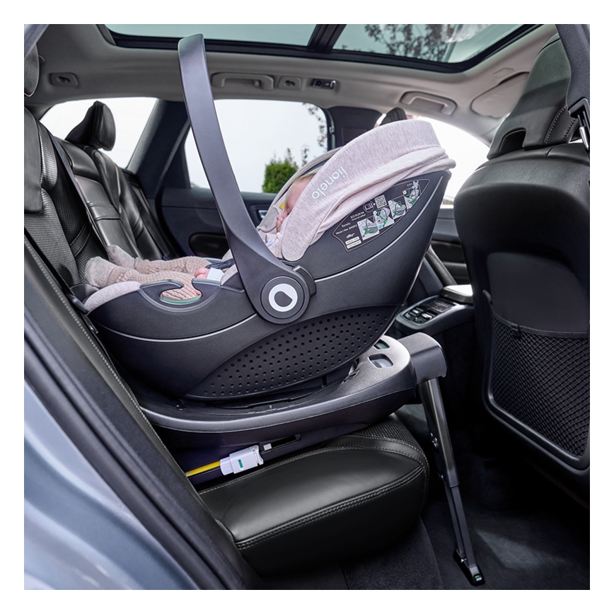 Lionelo - Drehbarer Autokindersitz mit Basis MOXIE SET i-Size 40-87 cm Pink Mauve