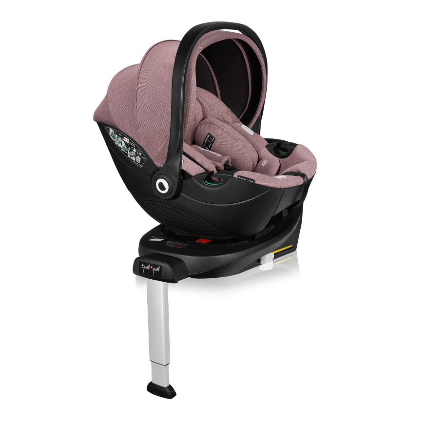 Lionelo - Drehbarer Autokindersitz mit Basis MOXIE SET i-Size 40-87 cm Pink Mauve