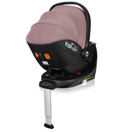 Lionelo - Drehbarer Autokindersitz mit Basis MOXIE SET i-Size 40-87 cm Pink Mauve