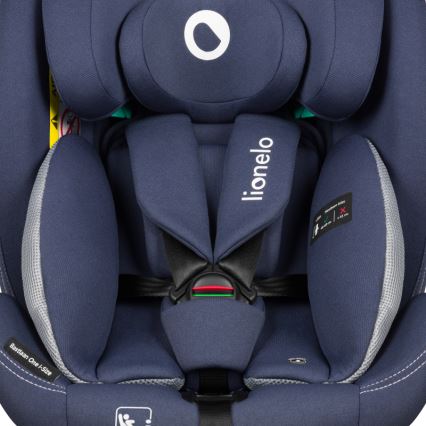 Lionelo - Drehbarer Autokindersitz mit Base BASTIAAN ONE i-Size 40-150 cm Navyblau