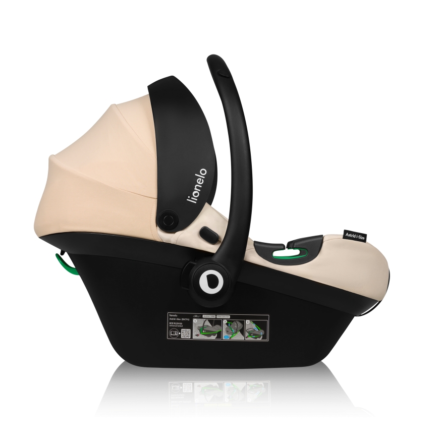 Lionelo - Drehbarer Kindersitz mit Basis ASTRID SET i-Size 40-87 cm Beige Sand