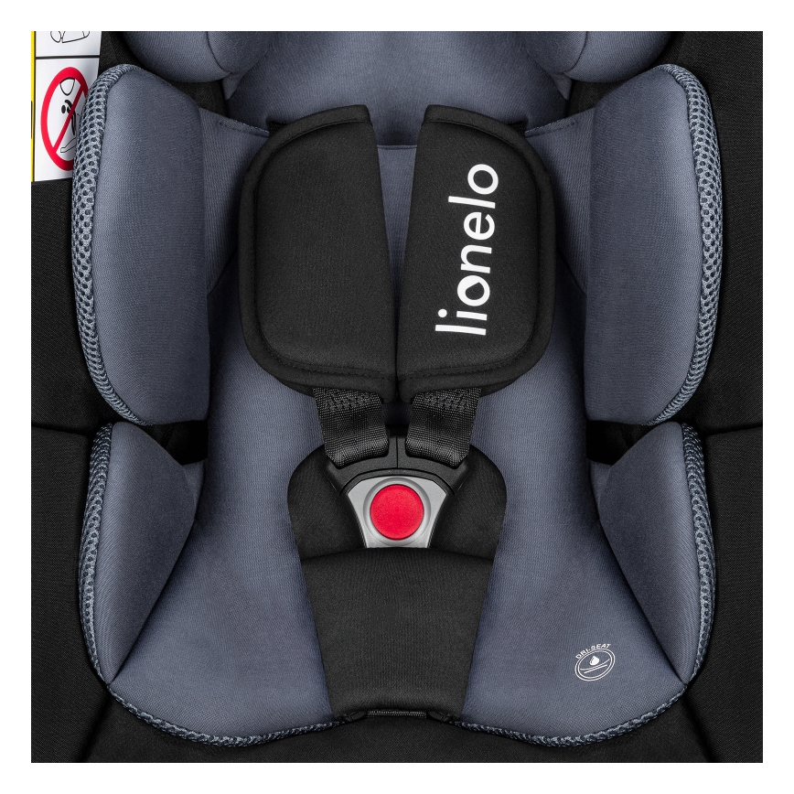 Lionelo - Drehbarer Kindersitz mit Basis ASTRID SET i-Size 40-87 cm Schwarz/Grau