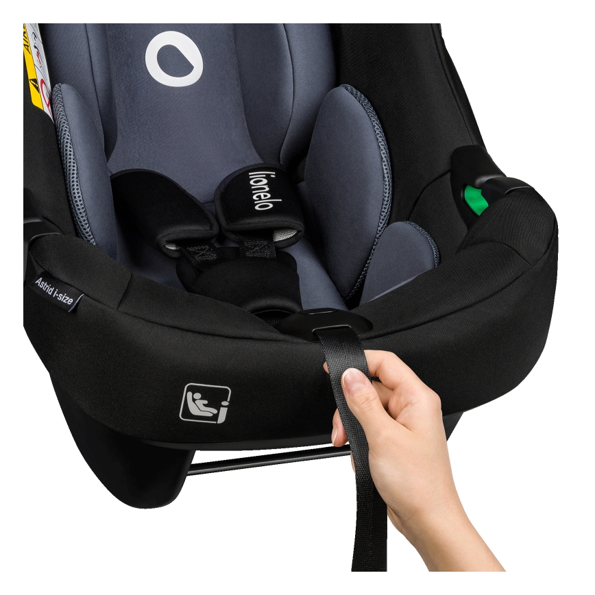 Lionelo - Drehbarer Kindersitz mit Basis ASTRID SET i-Size 40-87 cm Schwarz/Grau