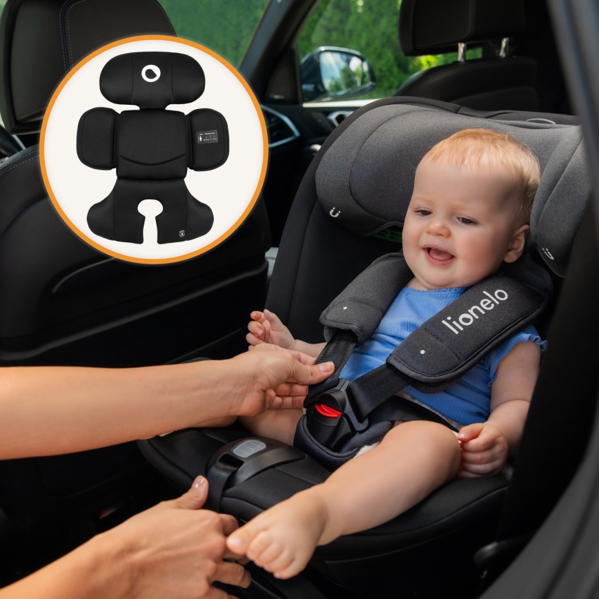 Lionelo - Drehbarer Kindersitz mit Basis BASTIAAN i-Size 40-150 cm Carbon-Schwarz