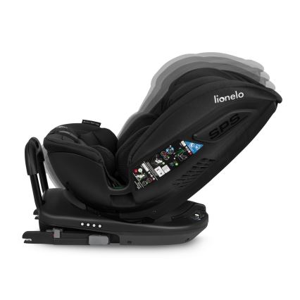 Lionelo - Drehbarer Kindersitz mit Basis BASTIAAN i-Size 40-150 cm Carbon-Schwarz