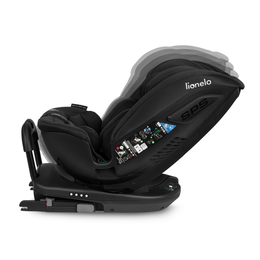Lionelo - Drehbarer Kindersitz mit Basis BASTIAAN i-Size 40-150 cm Carbon-Schwarz