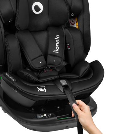 Lionelo - Drehbarer Kindersitz mit Basis BASTIAAN i-Size 40-150 cm Carbon-Schwarz