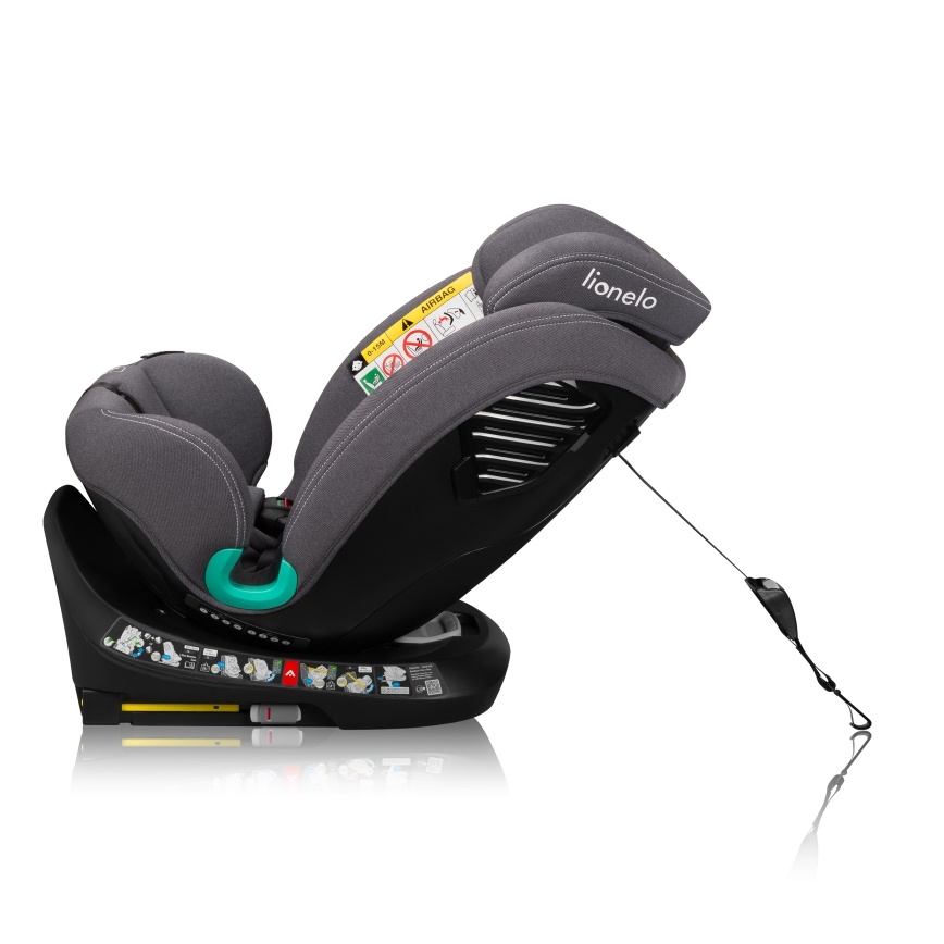 Lionelo - Drehbarer Autokindersitz mit Basis BASTIAAN ONE i-Size 40-150 cm Grey Stone