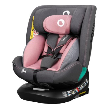 Lionelo - Drehbarer Kindersitz mit Basis BASTIAAN ONE i-Size 40-150 cm Pink Rose