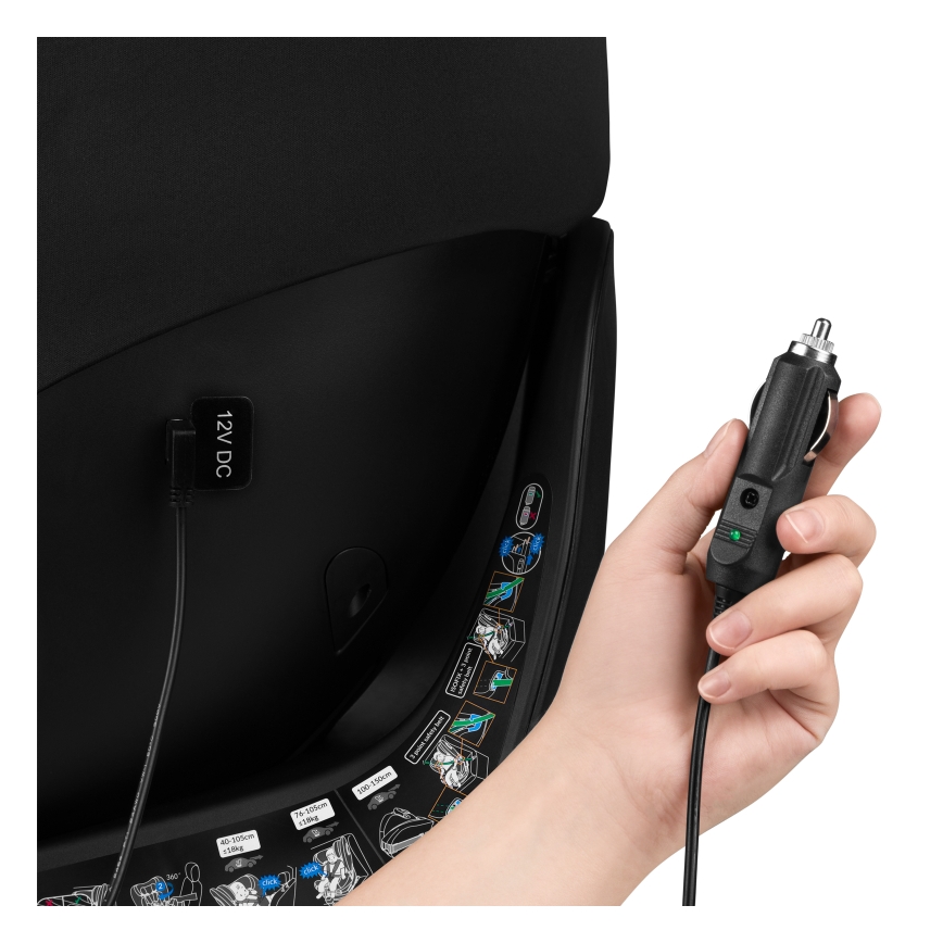 Lionelo - Drehbarer Kindersitz mit Basis BRAAM AIR i-Size 40-150 cm Schwarz Carbon