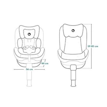 Lionelo - Drehbarer Kindersitz mit Basis BRAAM AIR i-Size 40-150 cm Schwarz Carbon