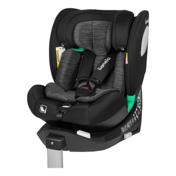 Lionelo - Drehbarer Kindersitz mit Basis BRAAM i-Size 40-150 cm Carbon-Schwarz