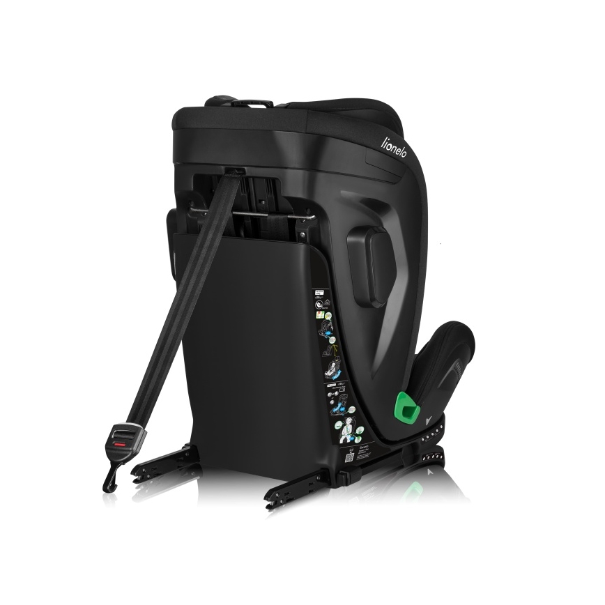 Lionelo - Drehbarer Kindersitz mit Basis HARPER i-Size 76-150 cm Schwarz/Carbon