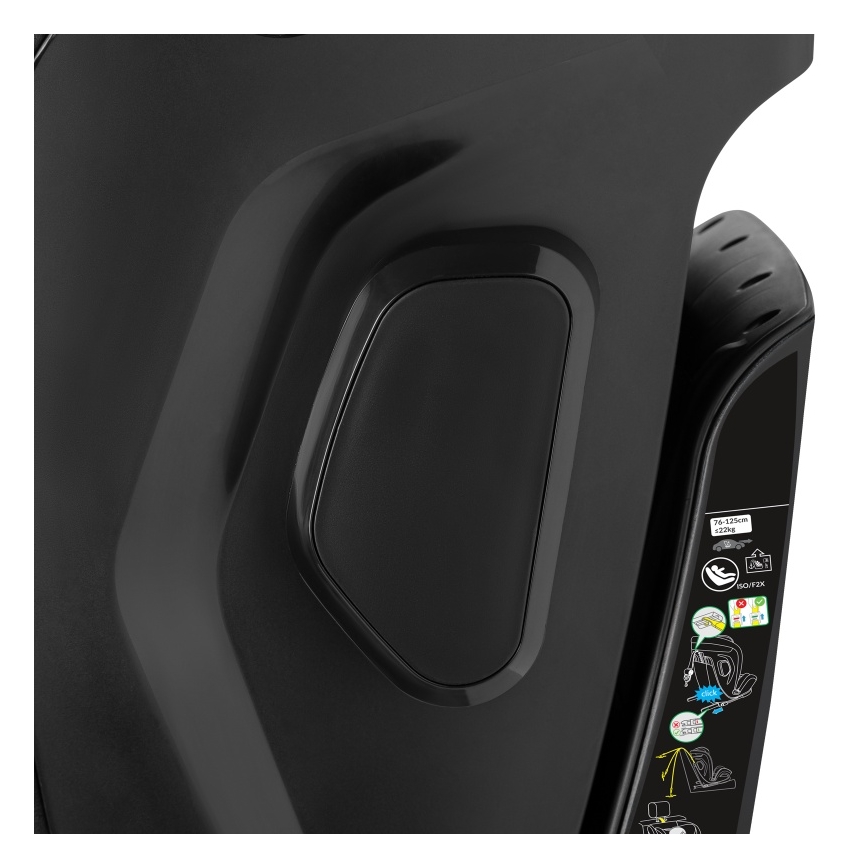 Lionelo - Drehbarer Kindersitz mit Basis HARPER i-Size 76-150 cm Schwarz/Carbon