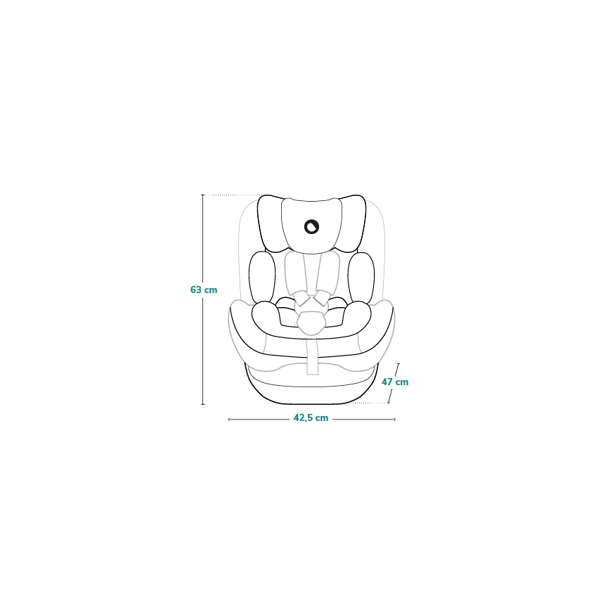 Lionelo - Drehbarer Kindersitz mit Basis HARPER i-Size 76-150 cm Schwarz/Carbon