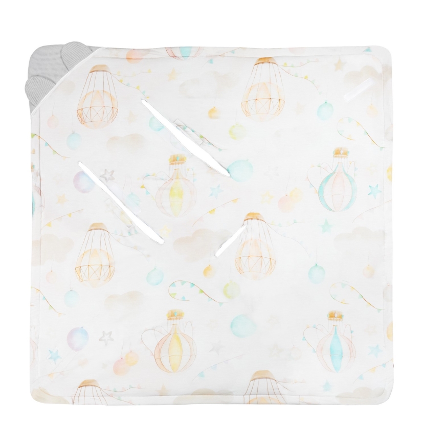 Lionelo - Einwickeltuch für Autositze TRAVEL SWADDLE 90x90 cm Grau Ballon