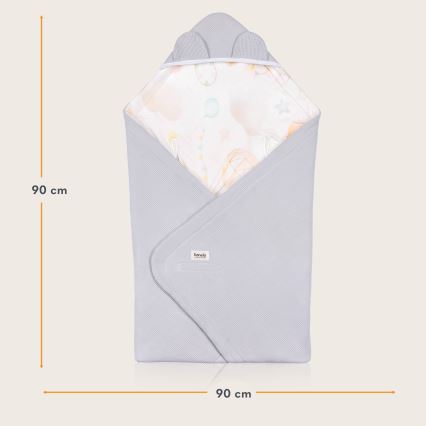 Lionelo - Einwickeltuch für Autositze TRAVEL SWADDLE 90x90 cm Grau Ballon