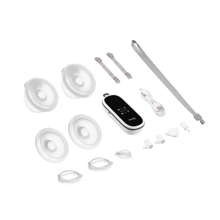 Lionelo - Elektrische, wiederaufladbare Doppel-Milchpumpe für Muttermilch TWEE FREE 5V 1500 mAh 150 ml