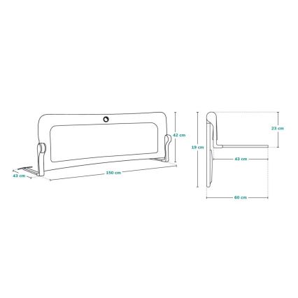 Lionelo - EVA Sicherheits-Bettgitter, grau