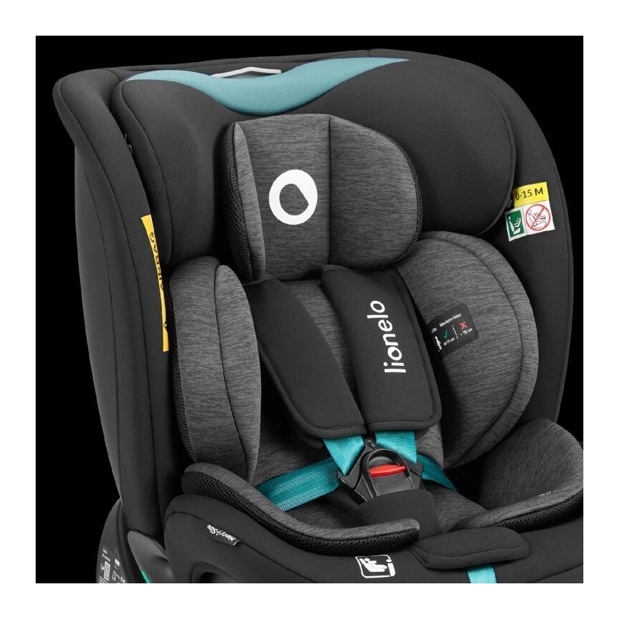 Lionelo - Kindersitz mit Basis, drehbar NAVY i-Size 40-150 cm schwarz/türkis