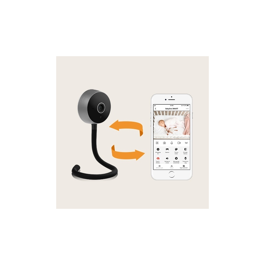 Lionelo - Intelligentes Babyphone BABYLINE SMART Wi-Fi Schwarz