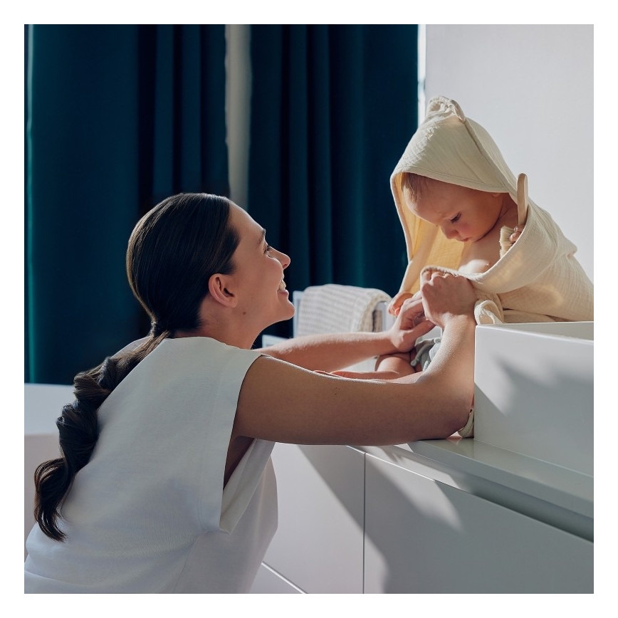 Lionelo - Kinder-Musselin-Kapuzenbadetuch Beige Cappuccino