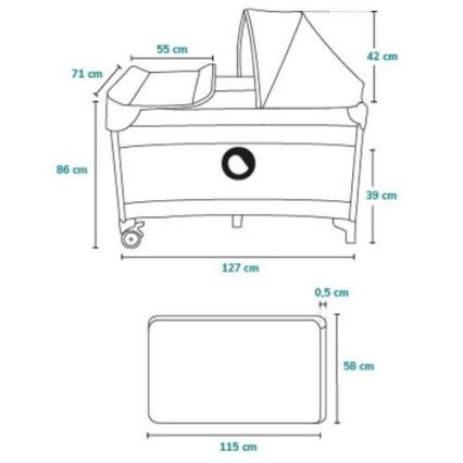 Lionelo - Kinder-Reisebett SVEN PLUS grau/gelb