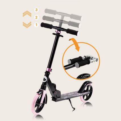 Lionelo - Kinder-Scooter LUCA schwarz/rosa
