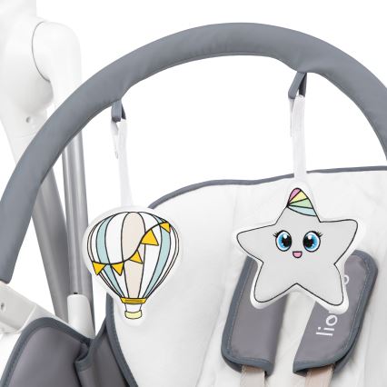 Lionelo - Kinderhochstuhl NILES Grau 4xAA