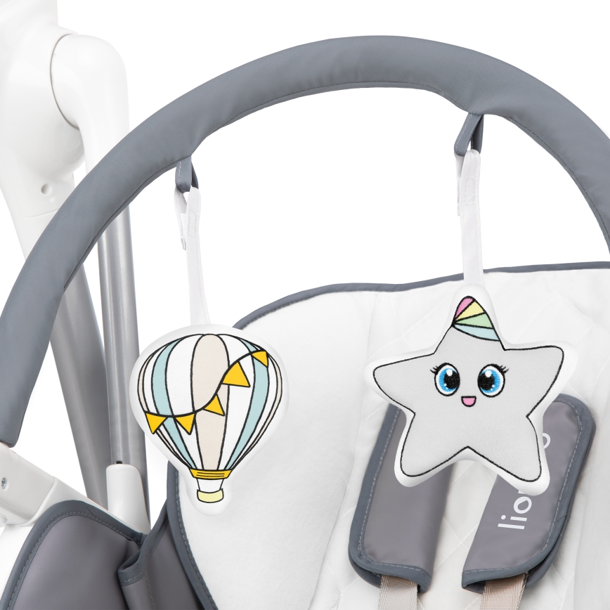 Lionelo - Kinderhochstuhl NILES Grau 4xAA