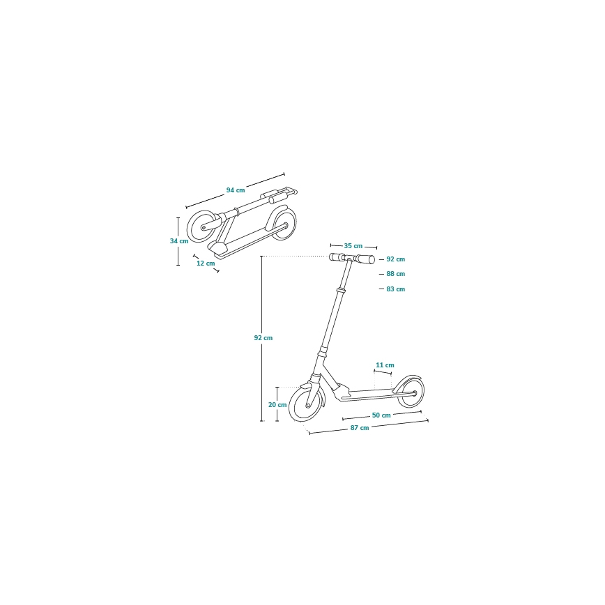 Lionelo - Kinderroller LUCA schwarz/rosa