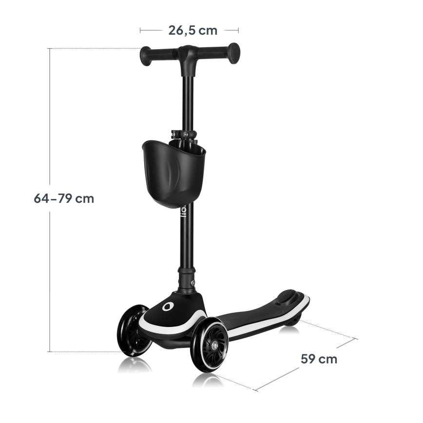 Lionelo - Kinderroller MEY 3xAAA Black Onyx