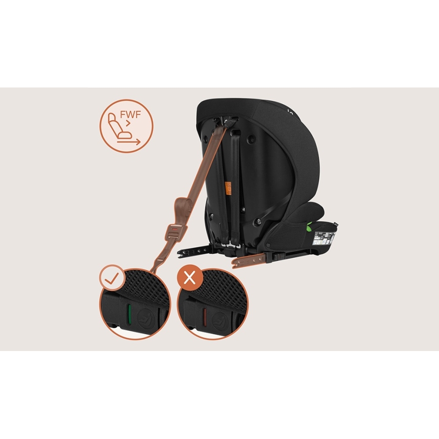 Lionelo - Kindersitz BILLY i-Size 76-150 cm Schwarz Carbon