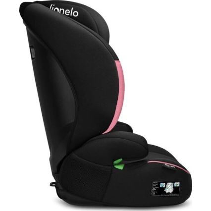 Lionelo - Kindersitz LARS i-Size für 100–150 cm, Schwarz/Rosa