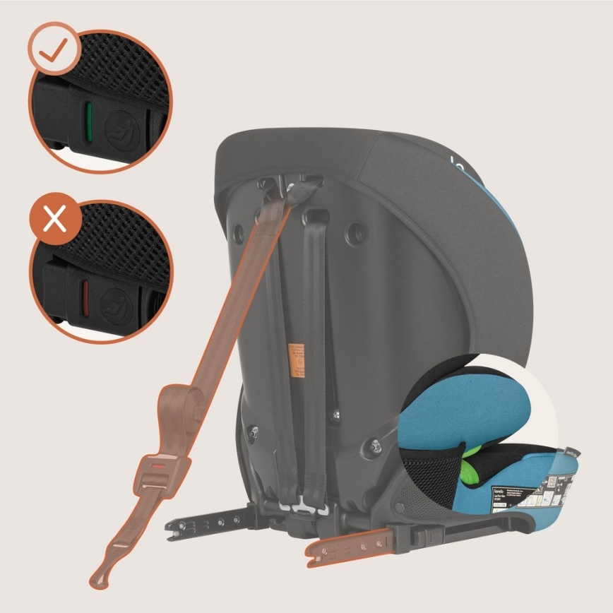 Lionelo - Kindersitz LEVI FIX i-Size 76-150 cm Kobaltblau