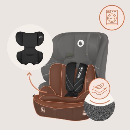 Lionelo - Kindersitz LEVI FIX i-Size 76-150 cm Schwarz Carbon