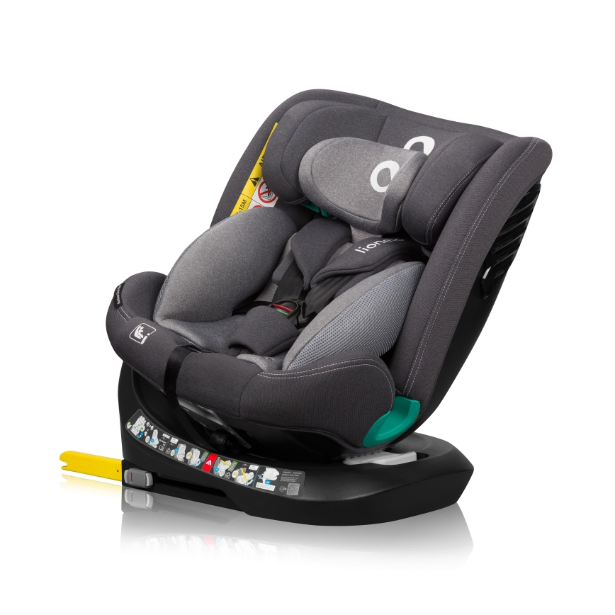 Lionelo - Drehbarer Kindersitz mit Basis BASTIAAN ONE i-Size 40-150 cm Steingrau