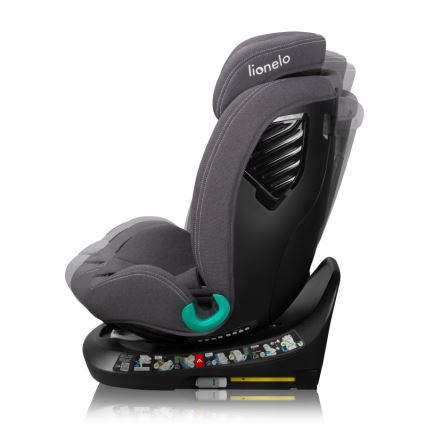 Lionelo - Drehbarer Kindersitz mit Basis BASTIAAN ONE i-Size 40-150 cm Steingrau