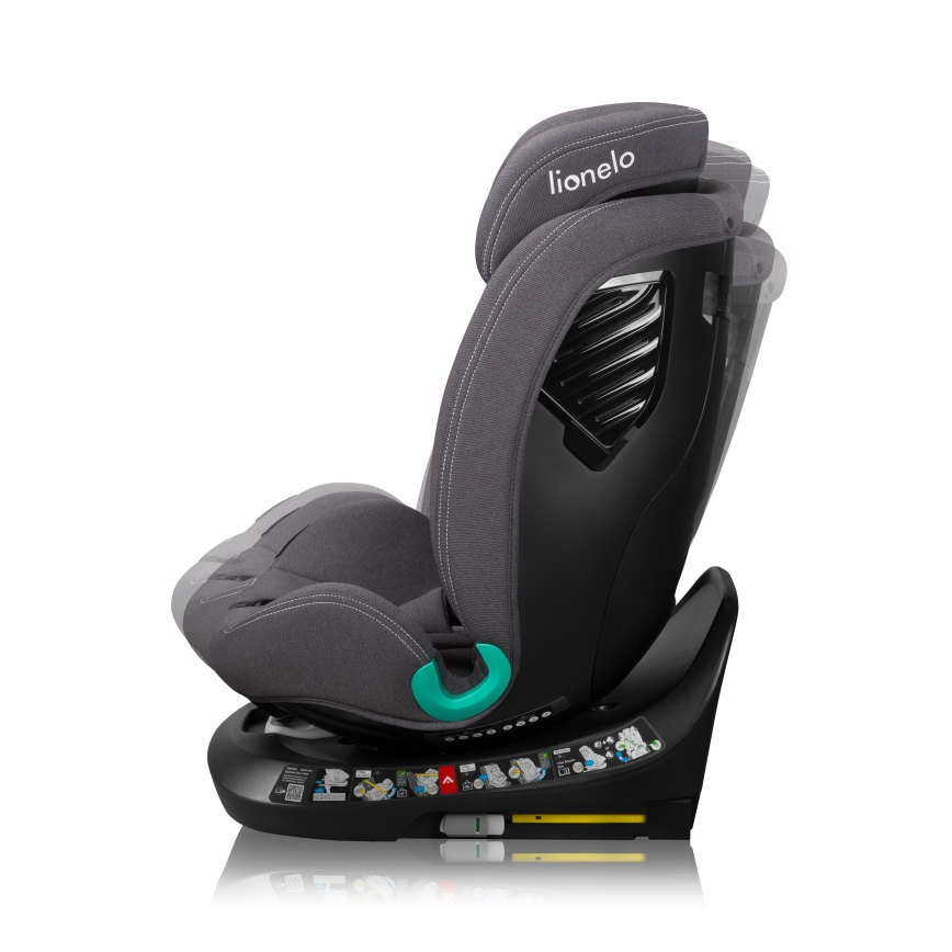 Lionelo - Drehbarer Kindersitz mit Basis BASTIAAN ONE i-Size 40-150 cm Steingrau