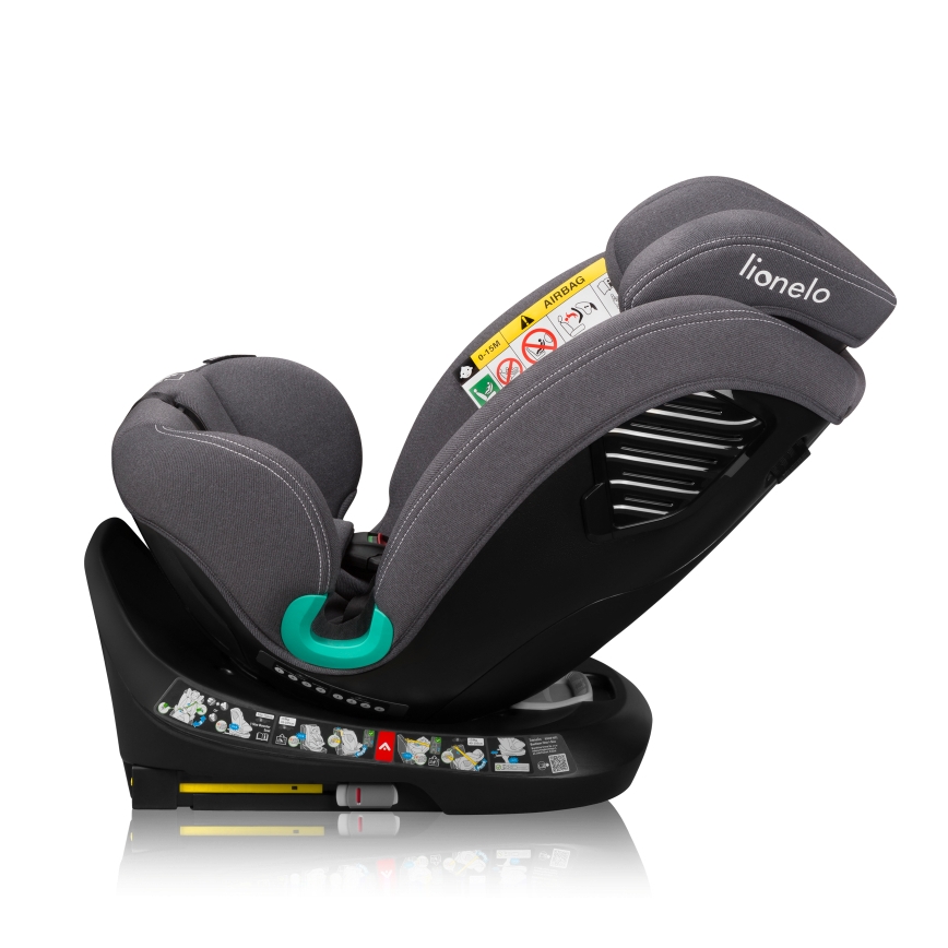 Lionelo - Drehbarer Kindersitz mit Basis BASTIAAN ONE i-Size 40-150 cm Steingrau