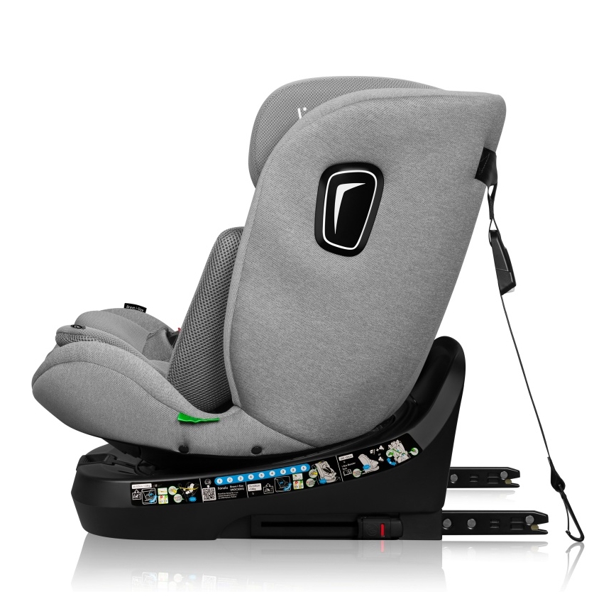 Lionelo - Kindersitz mit drehbarer Basis BRAVE i-Size 40-150 cm Grey Stone