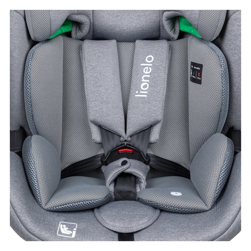 Lionelo - Kindersitz mit drehbarer Basis LAVENDER i-Size 76-150 cm Steingrau