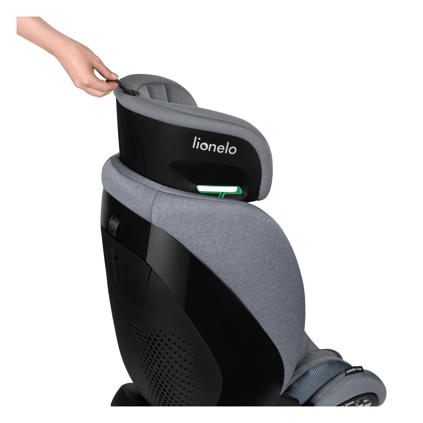 Lionelo - Kindersitz mit drehbarer Basis LAVENDER i-Size 76-150 cm Steingrau