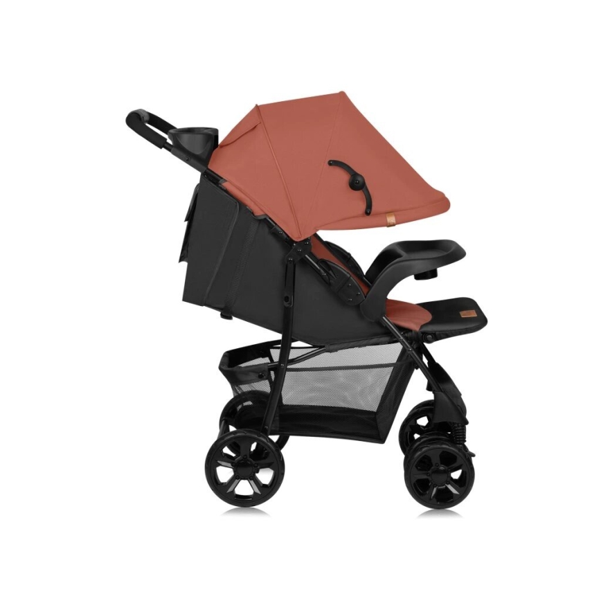 Lionelo - Kinderwagen EMMA PLUS ziegelrot/schwarz