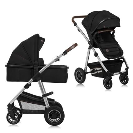 Lionelo - Kombi-Kinderwagen 2-in-1 AMBER Black Silver