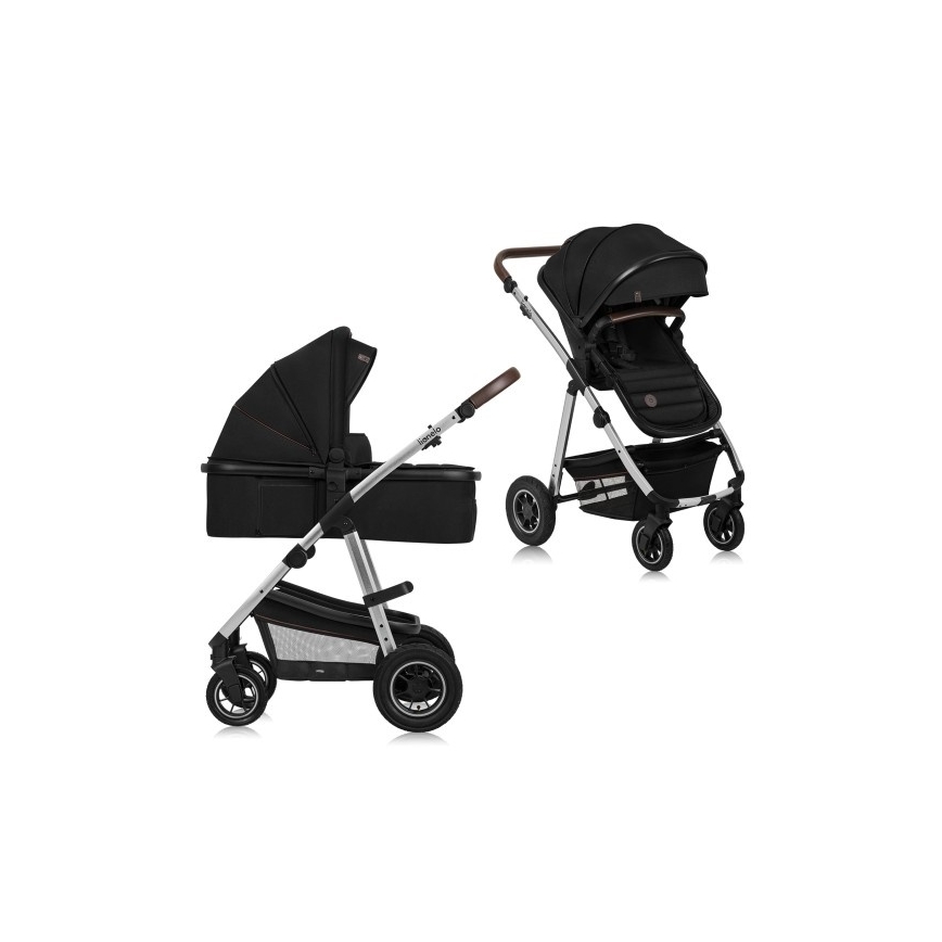 Lionelo - Kombi-Kinderwagen 2-in-1 AMBER Black Silver