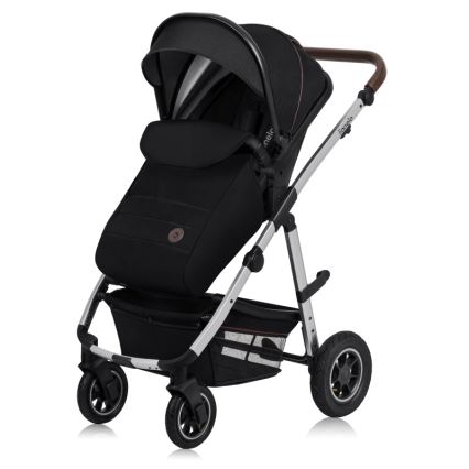 Lionelo - Kombi-Kinderwagen 2-in-1 AMBER Schwarz/Silber