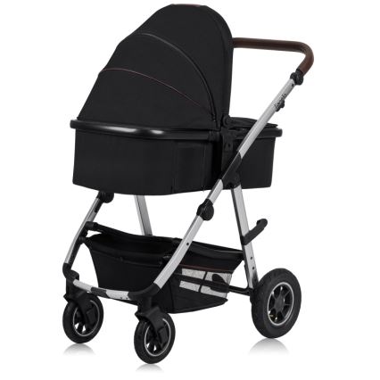 Lionelo - Kombi-Kinderwagen 2-in-1 AMBER Schwarz/Silber
